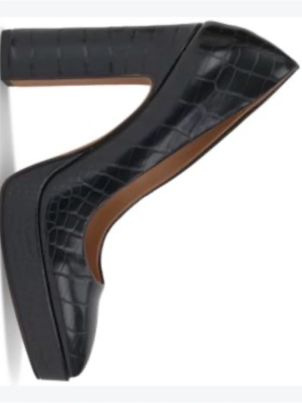 Jessica Simpson Black Croc-Embossed Platform Heel